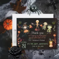 Happy Halloween Cute Monsters  Thank You Card