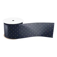 Gold Stars Pattern Optional Navy Blue ID497 Satin Ribbon