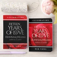 Elegant 15th Rose Wedding Anniversary Celebration Foil Vow Books