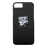 Let's Get Lit! Funny Drinking Christmas Light Grap iPhone 8/7 Case