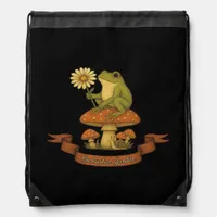 Frog Of The Garden Fairycore  Cottagecore Frog And Drawstring Bag