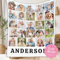 Create Your Family Custom Cute 25 Photos Collage Sherpa Blanket