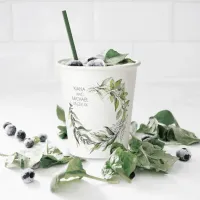 Silver Leaf Wreath Wedding Sage Green ID876 Paper Cups