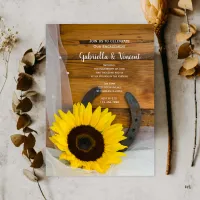 Sunflower Horseshoe Western Engagement Barn Party Invitation