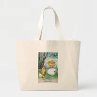 Easter Vintage Postcard Large Tote Bag