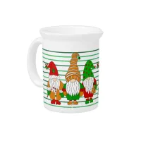  Cute Festive Christmas Gnomes  Beverage Pitcher