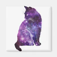Purple Space Nebula Cat Magnet