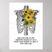 Gothic Sunflower Skeleton Poster