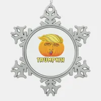 Trumpkin – Scary Good Pumpkin  Snowflake Pewter Christmas Ornament