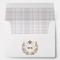 Classic Preppy Plaid Monogram Birthday Party Envelope