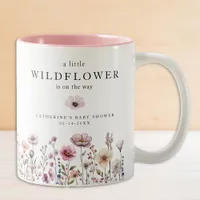 Delicate Wildflower Baby Shower Mug – Dusty Pink W
