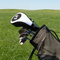 Black and white monogram initial golf head cover