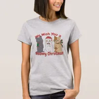 We Wish You A Meowy Christmas Funny Cats T-Shirt