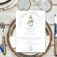 Snowman Company Logo Christmas Party Menu Card