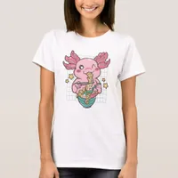 Adorable Axolotl eating Ramen T-Shirt