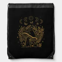Goblincore Aesthetic Academia Cottagecore Mushroom Drawstring Bag