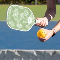 Hawaiian Palm Tree Silhouette Pattern Green ID1093 Carbon Fiber Pickleball Paddle