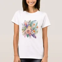 Coral Feather Bouquet T-Shirt