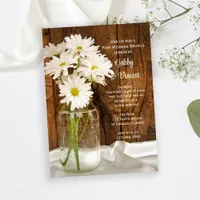 Mason Jar and Daisies Country Post Wedding Brunch Invitation