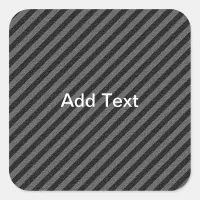 Thin Black and Gray Diagonal Stripes Square Sticker