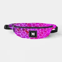 Purple and Prink Leopard Print Pattern Monogram Fanny Pack