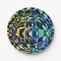 Art Deco pattern - depth and optical illusion Paper Plates