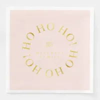 Pink Gold Christmas Ho Ho Ho ID1009 Paper Dinner Napkins