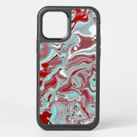 Teal, Burgundy, Red and White Marble Swirls    OtterBox Symmetry iPhone 12 Pro Case