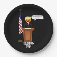 Trumpkin Let's Make Halloween Great Again Classic Paper Plates