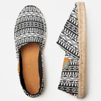 Southwestern Black and White Geometric Pattern Espadrilles