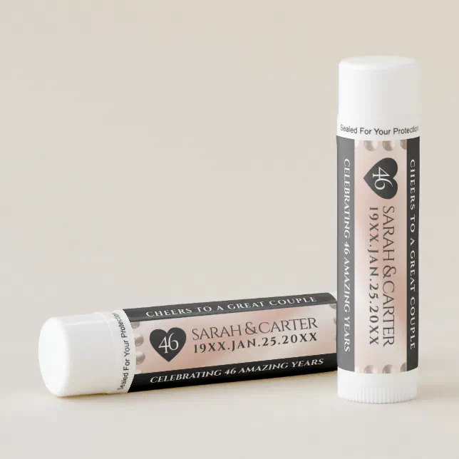 Elegant 46th Pearl Wedding Anniversary Celebration Lip Balm