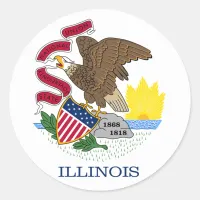 State Flag of Illinois Classic Round Sticker