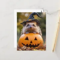 Adorable Halloween Hedgehog Postcard