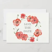 Pretty Red Poppies floral save the dates Save The Date