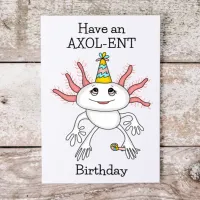 Axolotl Birthday Card with Coloring Page Inside