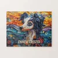 Chinese Crested Quilling Art Dog Portrait Jigsaw Puzzle