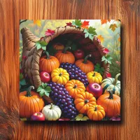 Autumn Harvest and Blessings Cornucopia  Canvas Print