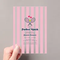 Perfect Match Preppy Tennis Bridal Shower Acrylic Invitations