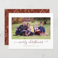 BUDGET Red Gold Script Merry Christmas Holiday