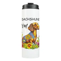 Cute Cartoon AI Dachshund Mom Thermal Tumbler