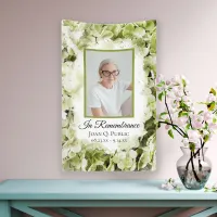 Green Hydrangea Flower Watercolor Funeral Memorial Banner