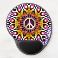 Peace Sign Groovy Purple Pink Gel Mousepad