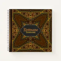 Bohemian Vintage Custom Name Guestbook Notebook