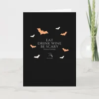 Hallowine Halloween Quote Eat Drink Card
