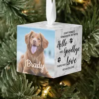 Hello Goodbye Dog Keepsake Pet Memorial Photo Cube Ornament