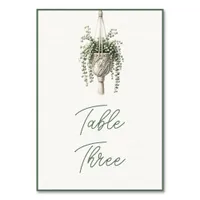 String of Pearls: Boho Chic Botanical Greenery  Table Number