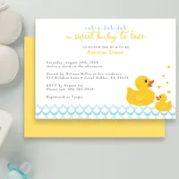 Rubber Ducky Baby Shower Invitation | Blue Bathtub