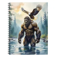 Bigfoot with an Eagle on his Shoulder  Notebook