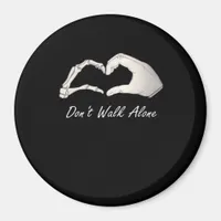 Don't Walk White Classic Skeleton Hands Hearts Magnet
