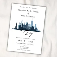 New York City Skyline Destination Wedding  Invitation